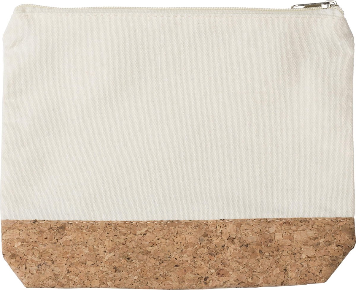 Toilettas Teagan | Katoen | Kurk | 0,5 l · khaki (écru)